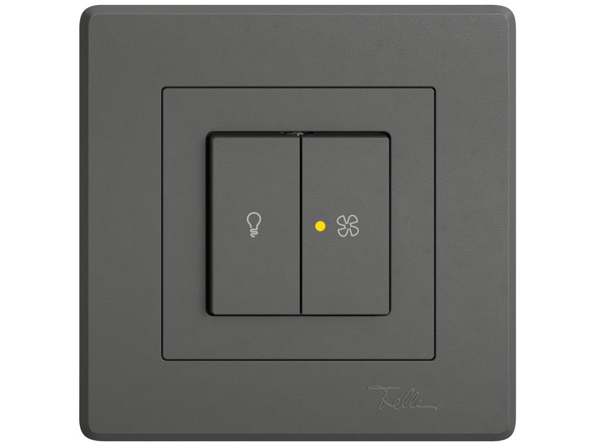 UP-Leuchtdruckschalter EDIZIO.liv SNAPFIX® für Licht&Venti 3/3/1L KS gelb dgu