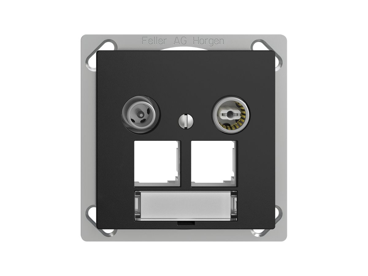 EB-Multimediadose EDIZIOdue FM.TE EASYNET 15dB, f.2×RJ45 S-One, schwarz