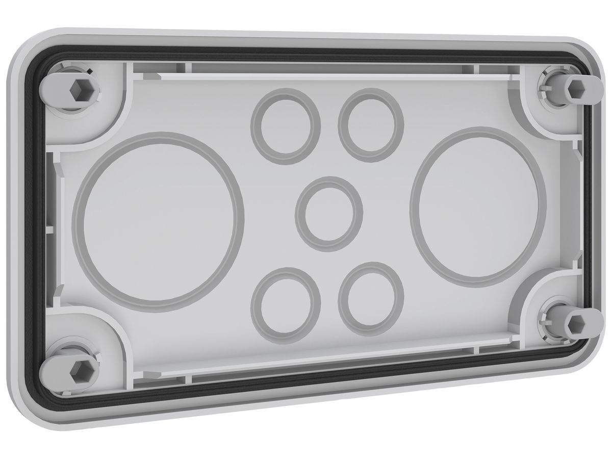 Kabeleinführung PrismaSeT XL 205×115×18mm Kabelverschraubung 2×M50/5×M20