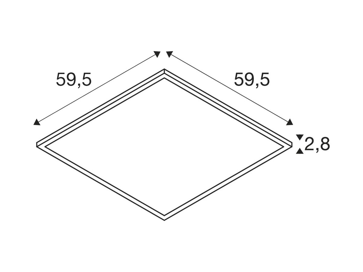 LED-Panelleuchte SLV PANEL 600 34W 4200lm 830/840 IP40 DALI 595×595mm weiss