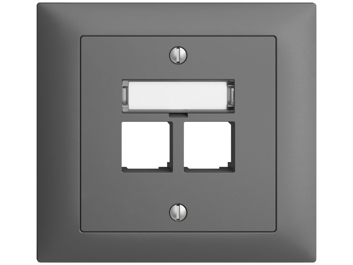 EB-Montageset S-One EDIZIOdue FKE für 2×RJ45 gerade, dunkelgrau