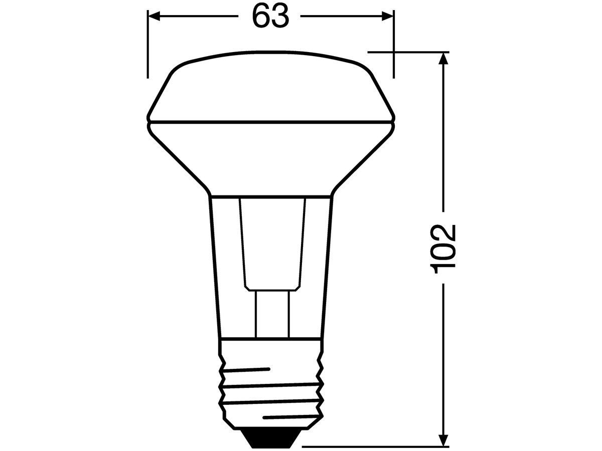 LED-Lampe PARATHOM R63 40 E27 2.6W 827 210lm 36°