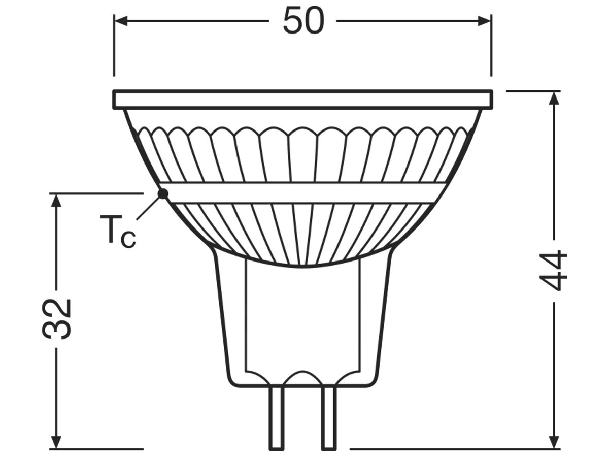 LED-Lampe LEDVANCE GU5.3 12V 2.1W 210lm 3000K Ø50×44mm MR16 klar 36°