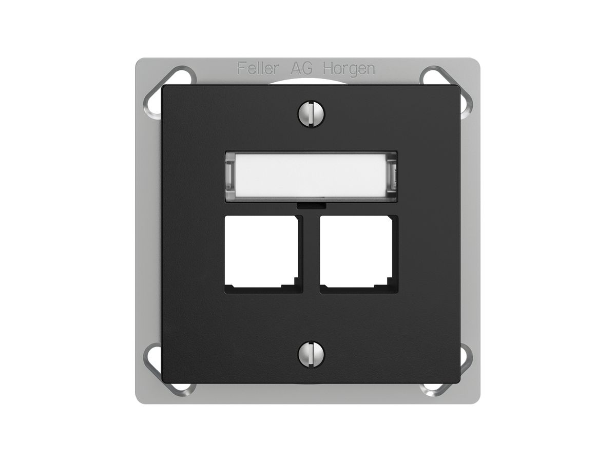 EB-Montageset S-One EDIZIOdue FM.TE für 2×RJ45 gerade, schwarz