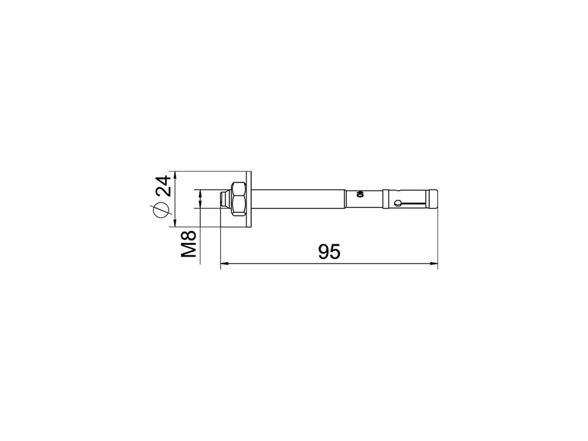 Bolzenanker BET BZ3 M8×95mm (0…40mm) Stahl