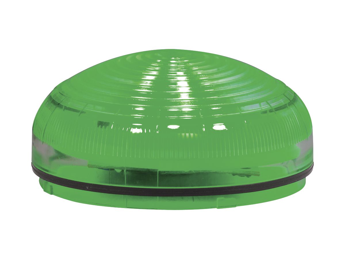 Sirene Hugentobler SIR-E LED S mit Licht, grün, ohne Sockel, IP65, Ø92×62mm