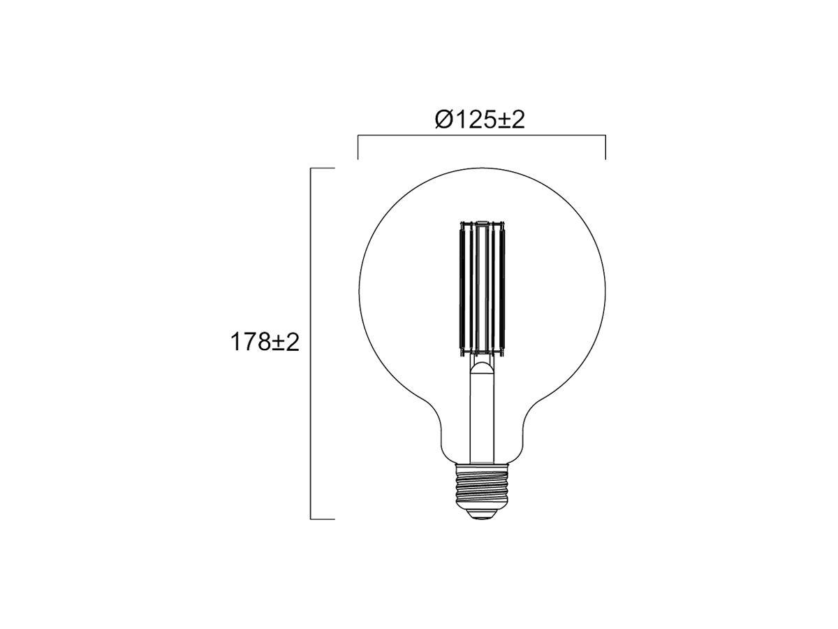 LED-Lampe Sylvania ToLEDo Vintage E27 7W 640lm 2000K DIM Ø125×178mm G125 klar