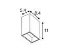 LED-Wandleuchte SLV QUAD XL 1, 3.2W 260lm 3000K IP44 anthrazit