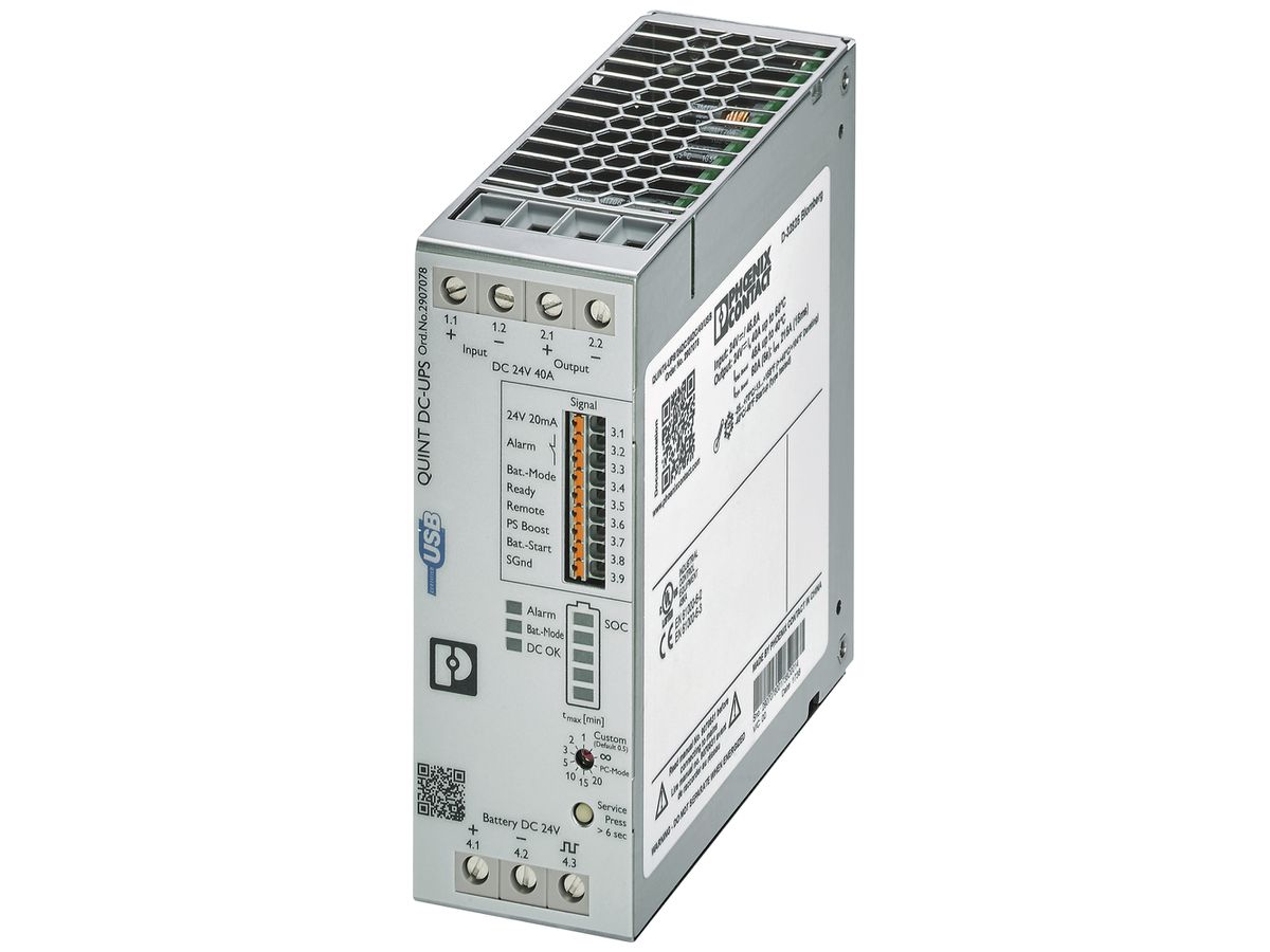 USV-Anlage PX QUINT4-UPS/24DC/24DC/40/USB Modbus IN 24VDC OUT 24VDC/40A