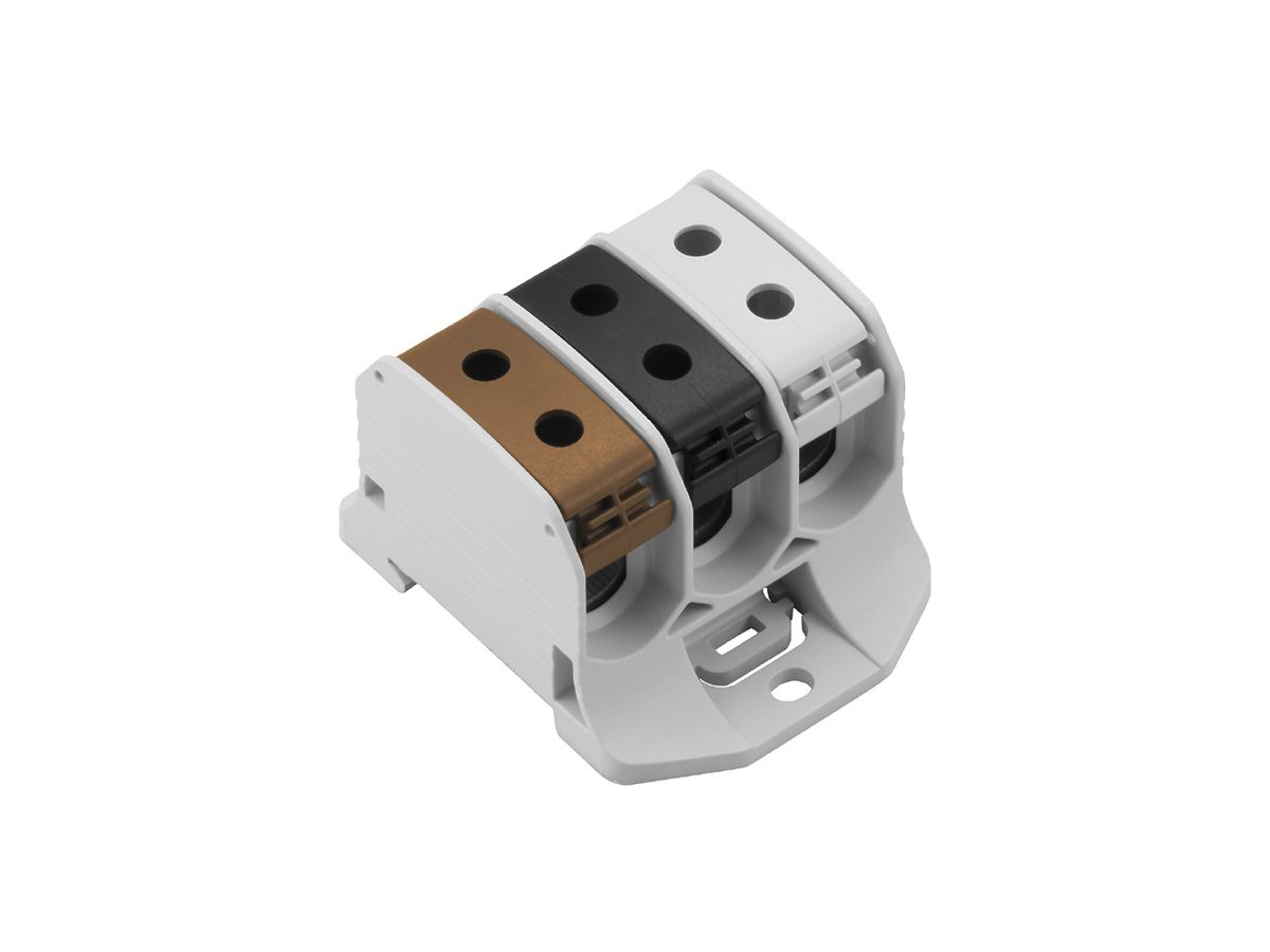 Verteilerblock WM WPD 330 3×50/3×50mm² 150A 1000V TS35 braun/schwarz/lichtgrau