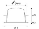 LED-Downlight SLV NUMINOS S 8.6W 700lm 3000K 40° DIM Ø80×52mm ws/Cr