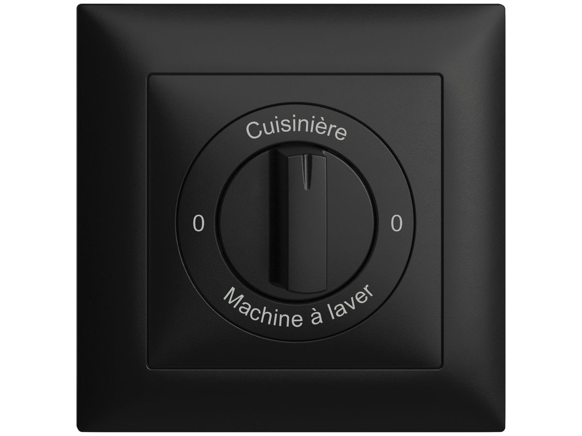 Frontset 0-Cuisinière-0-Machin à laver EDIZIOdue 88×88mm schwarz