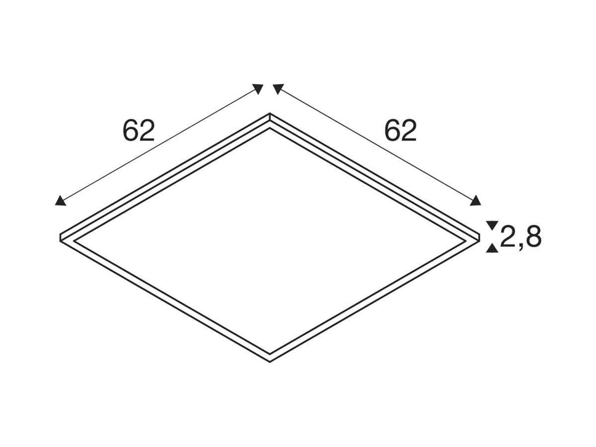 LED-Panelleuchte SLV PANEL 625 34W 4200lm 830/840 IP40 620×620mm weiss