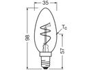 LED-Lampe Osram Vintage 1906 E14 3.5W 300lm 2200K DIM Ø35×98mm B10.5 Gold