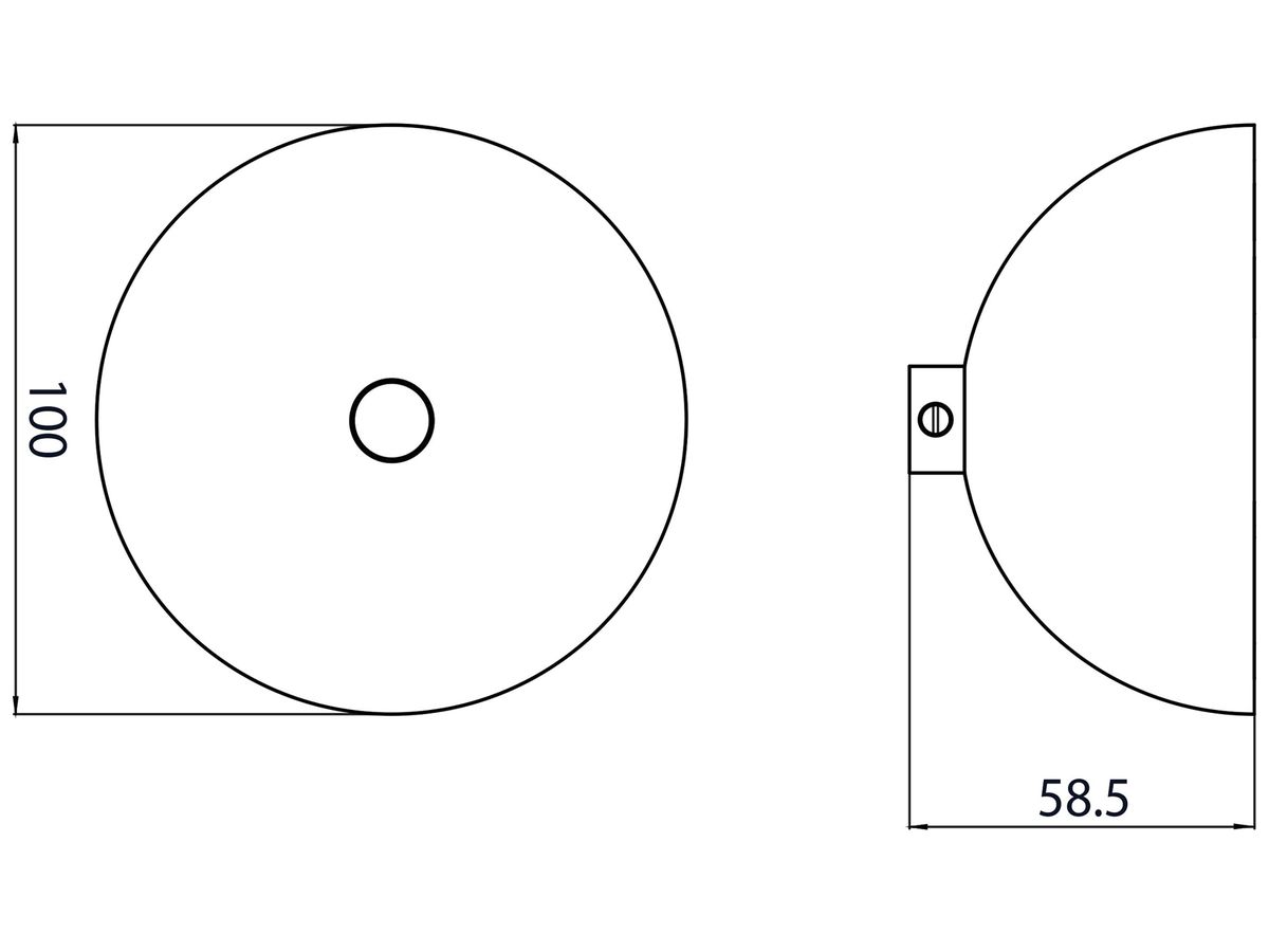 Deckenrosette Sylvania OneTrack Aluminium Ø100×59mm schwarz