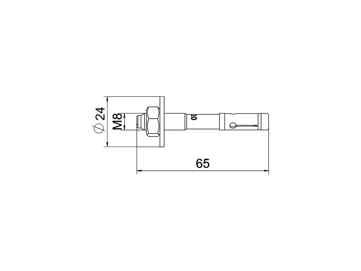 Bolzenanker BET BZ3 M8×65mm (0…10mm) Stahl