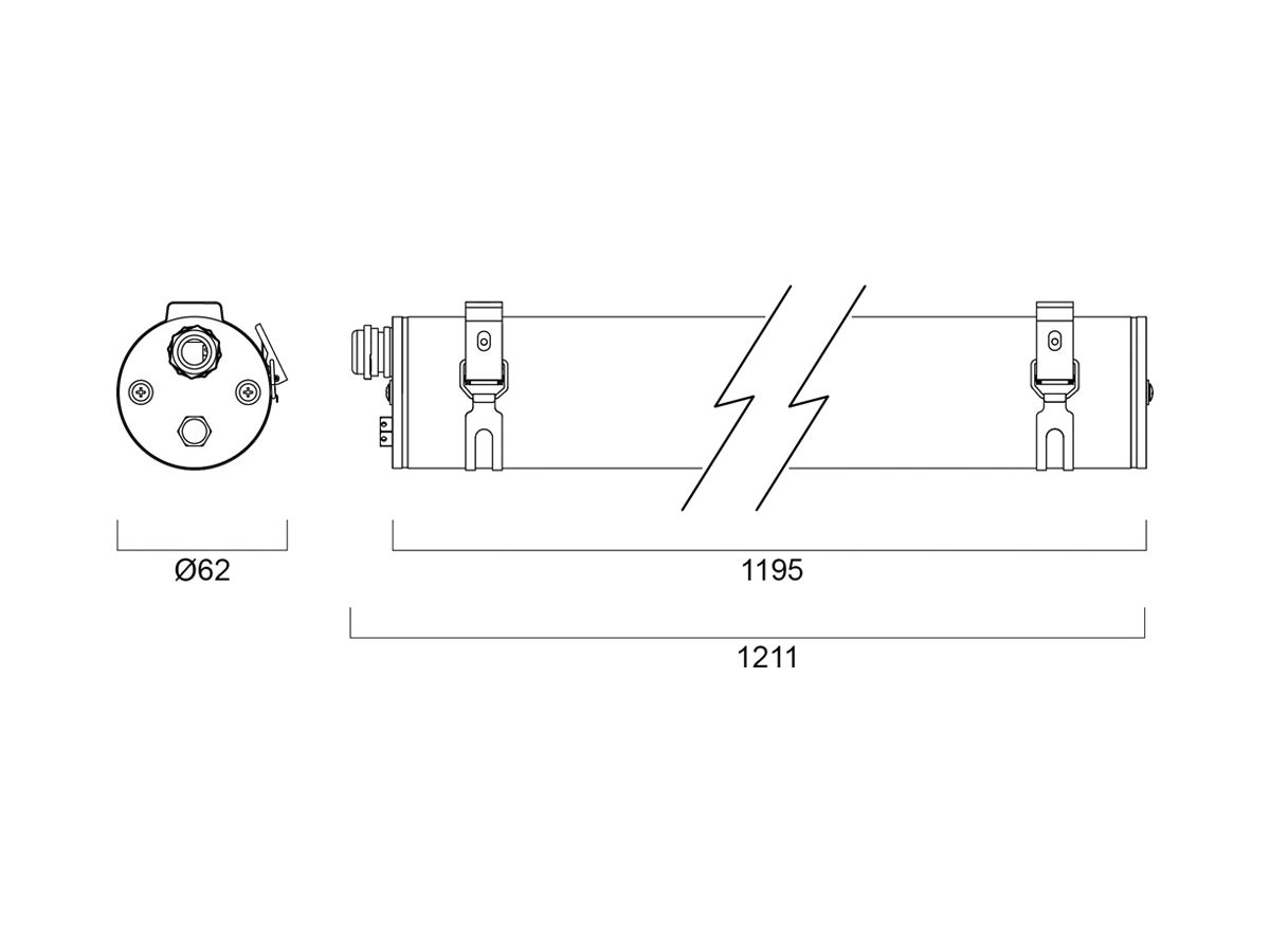 LED-Nassraumleuchte Sylvania START Tubular 35W 4200lm 840 IP66 Ø62×1190 weiss