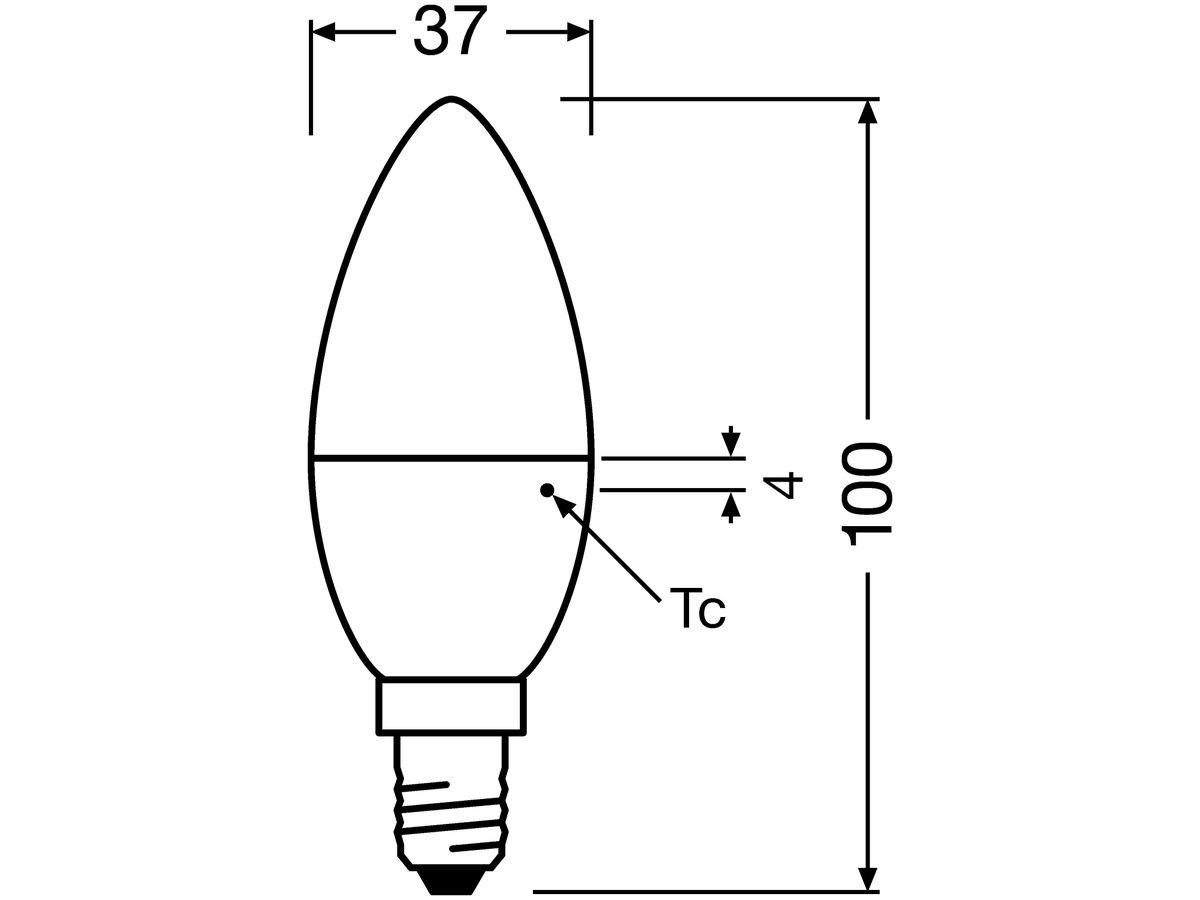 LED-Lampe PARATHOM CLASSIC B40 FROSTED E14 4.9W 827 470lm