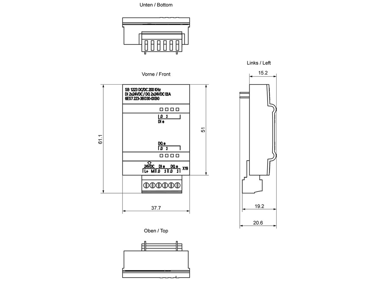 SPS-Ein-/Ausgabemodul Siemens SIMATIC S7-1200 SB 1223 DI 2×24V, DO 2×24V 200kHz