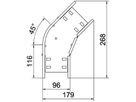 Bogen BET RB 45° 110×100mm Stahl bandverzinkt