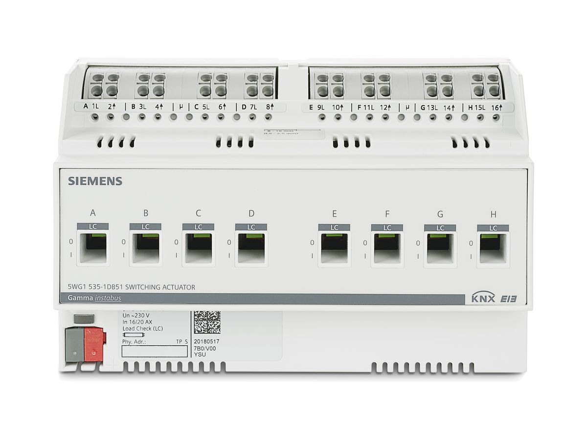 REG-KNX-Schaltaktor Siemens N 535D51, 8-Kanal, 16A