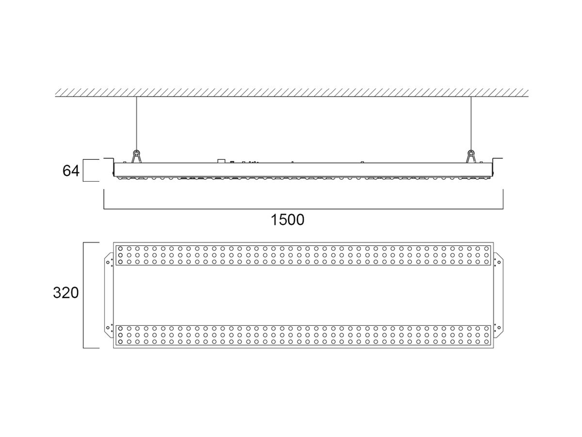 LED-Deckenleuchte Sylvania Sportsbay 122W 18400lm 4000K DALI EM 3h 1500mm weiss