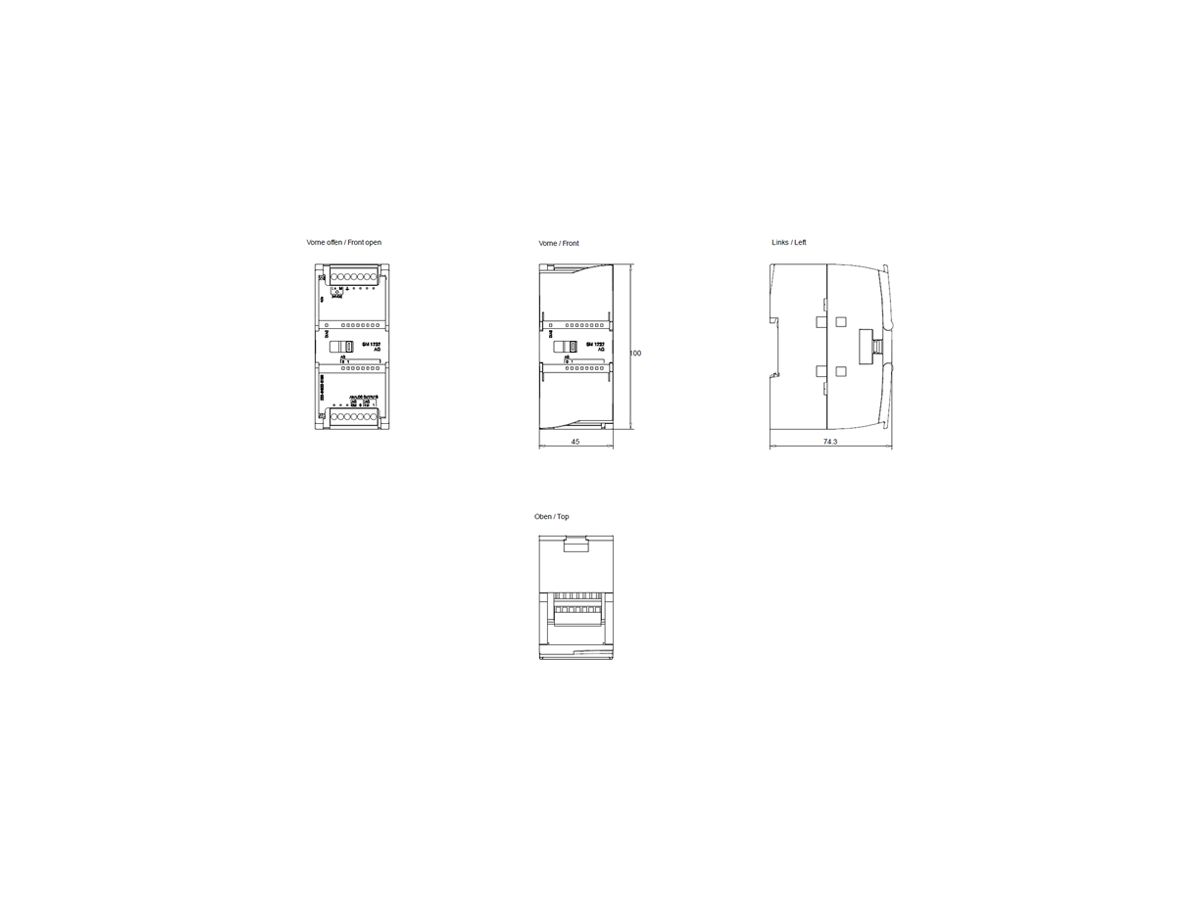 SPS-Ausgabemodul Siemens SIMATIC S7-1200 SM 1232 AO 2×14bit