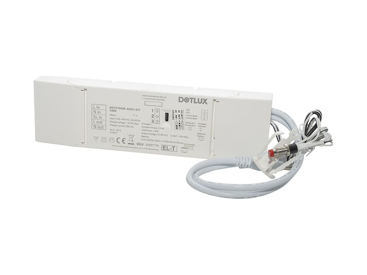 Notlicht-Set DOTLUX 1.9W 3…8h 6.4V LED ST LiFePO4