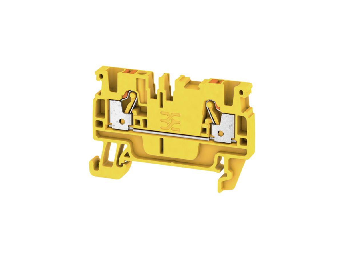 Durchgangs-Reihenklemme Weidmüller A2C PUSH IN 2.5mm² TS35 gelb
