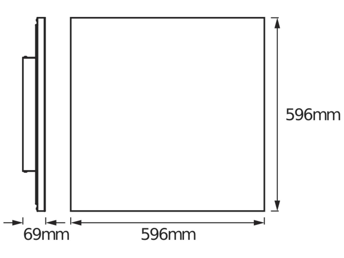 LED-Deckenleuchte LDV PLANON FRAMELESS 40W 3000lm 3000K 600×600mm weiss