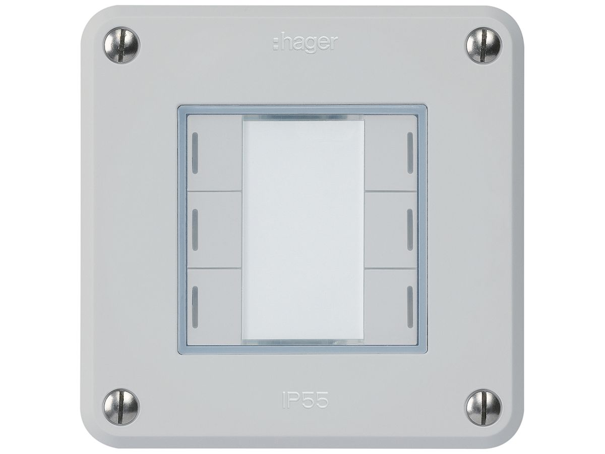 UP-Taster robusto A KNX 6× RGB LED s/e-link hellgrau