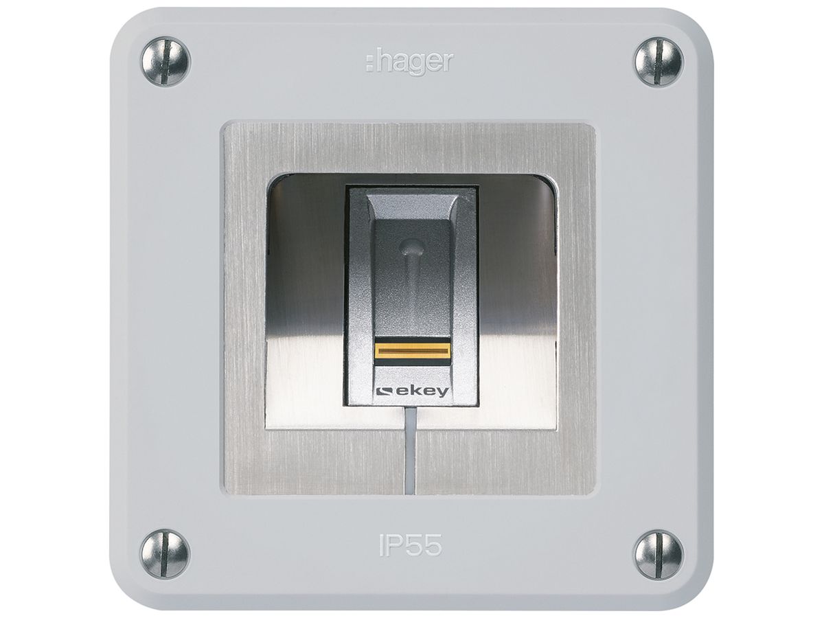 NUP-Fingerscanner Hager ekey-net S RFID robusto C grau