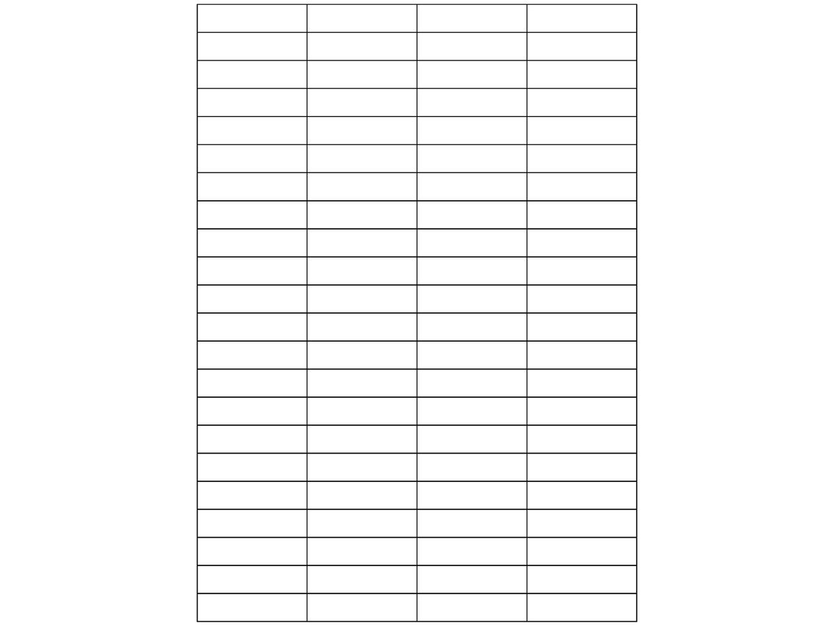 Beschriftungsbogen A4 Dätwyler für Keystone, 88 Etiketten 47×12mm