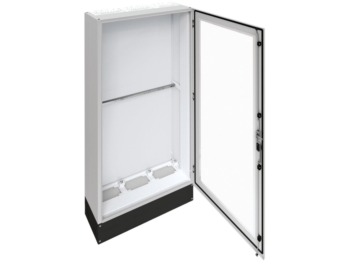 Schrank Hager univers SK II 1850×800×275mm mit Sockel 200mm+Tür transparent IP55