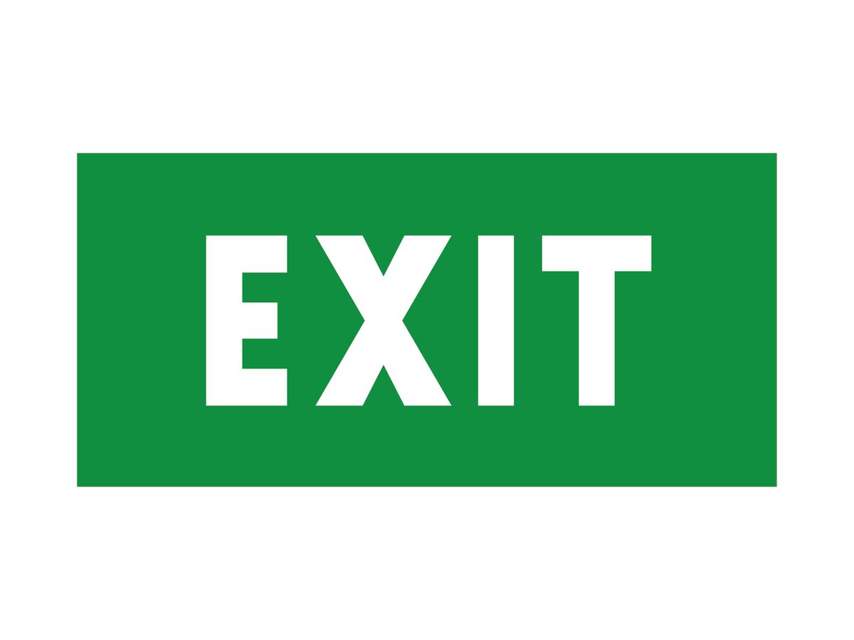 Piktogramm 'EXIT' Legrand 130×310mm weiss-grün