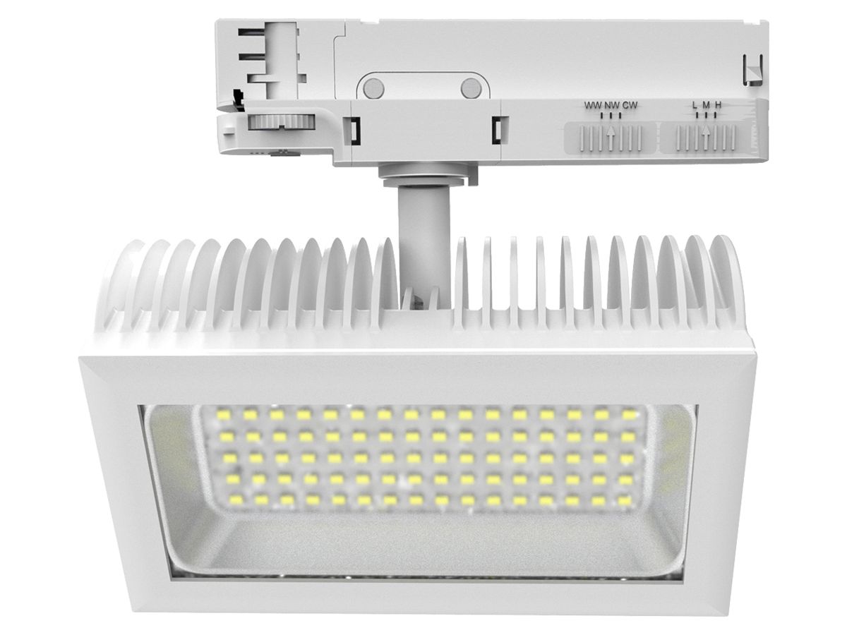 LED-Strahler DOTLUX FLEXAtrack 32W 3710lm 930/940/957 100° Ad3Ph 201×108 ws