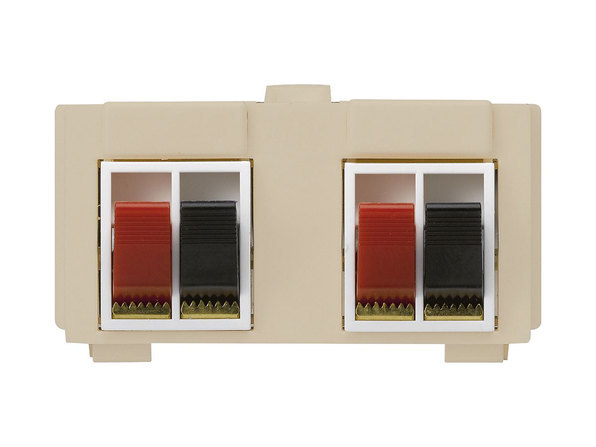 Multimedia-Modul M3 mit 4×LS-Klemme rot-schwarz kallysto beige