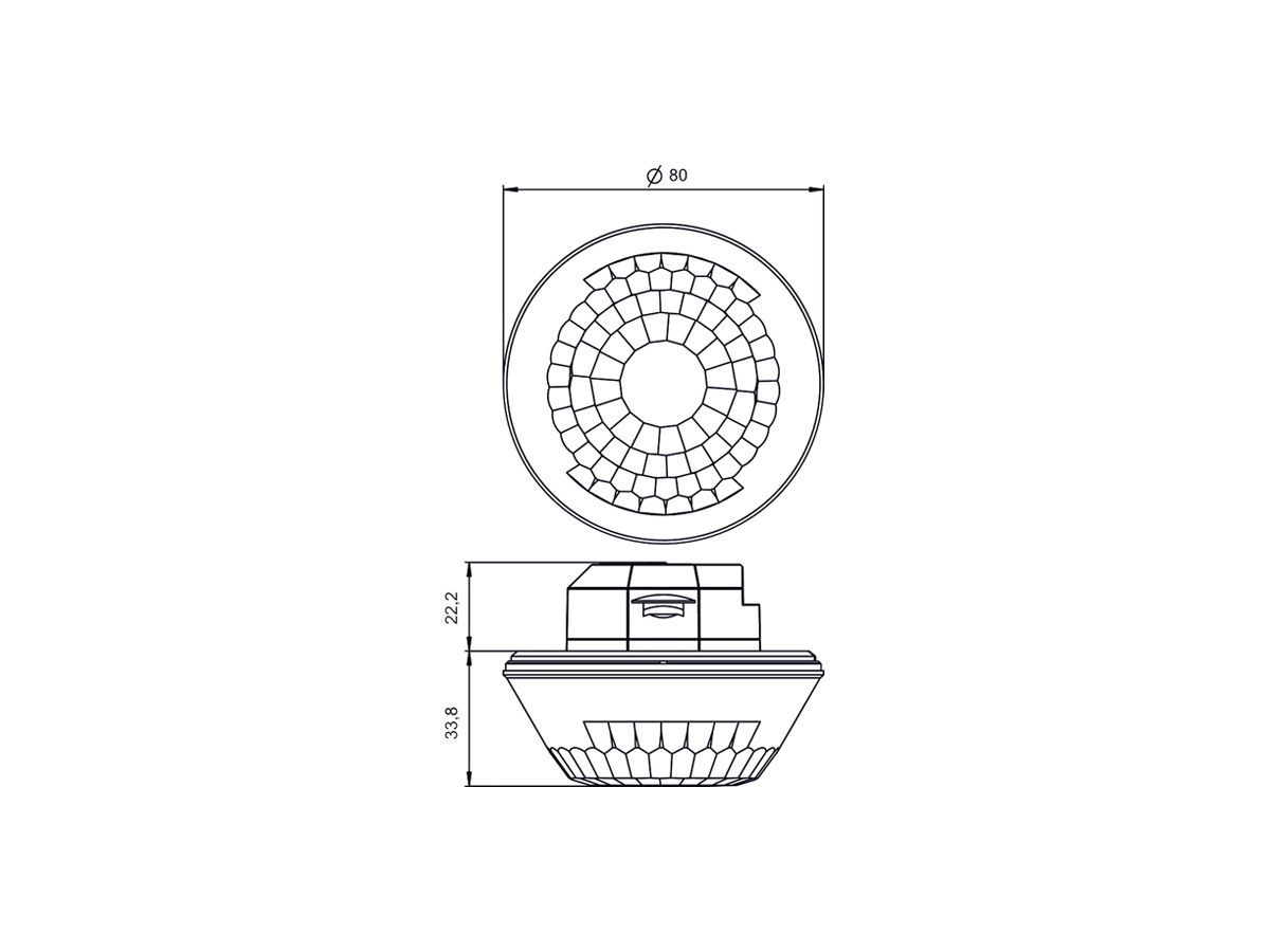 UP-Präsenzmelder Theben LUXA 103 S360-28 KNX 360° weiss