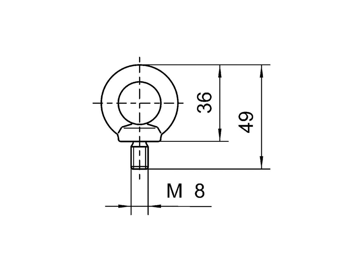 Ringschraube STAHL Exlux 6001 für Deckenleuchte Ex M8