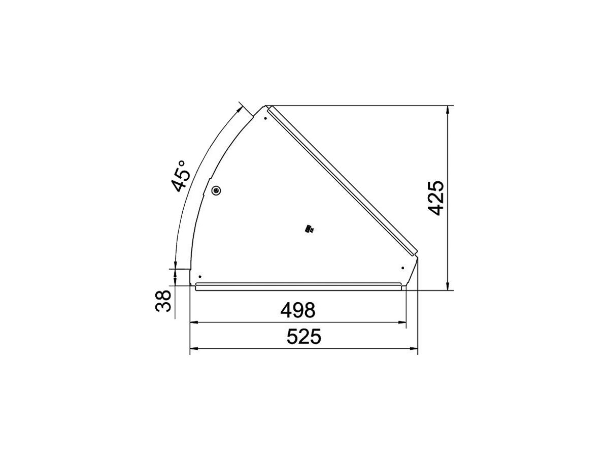 Deckel BET RBD 45° 500×525mm Stahl bandverzinkt