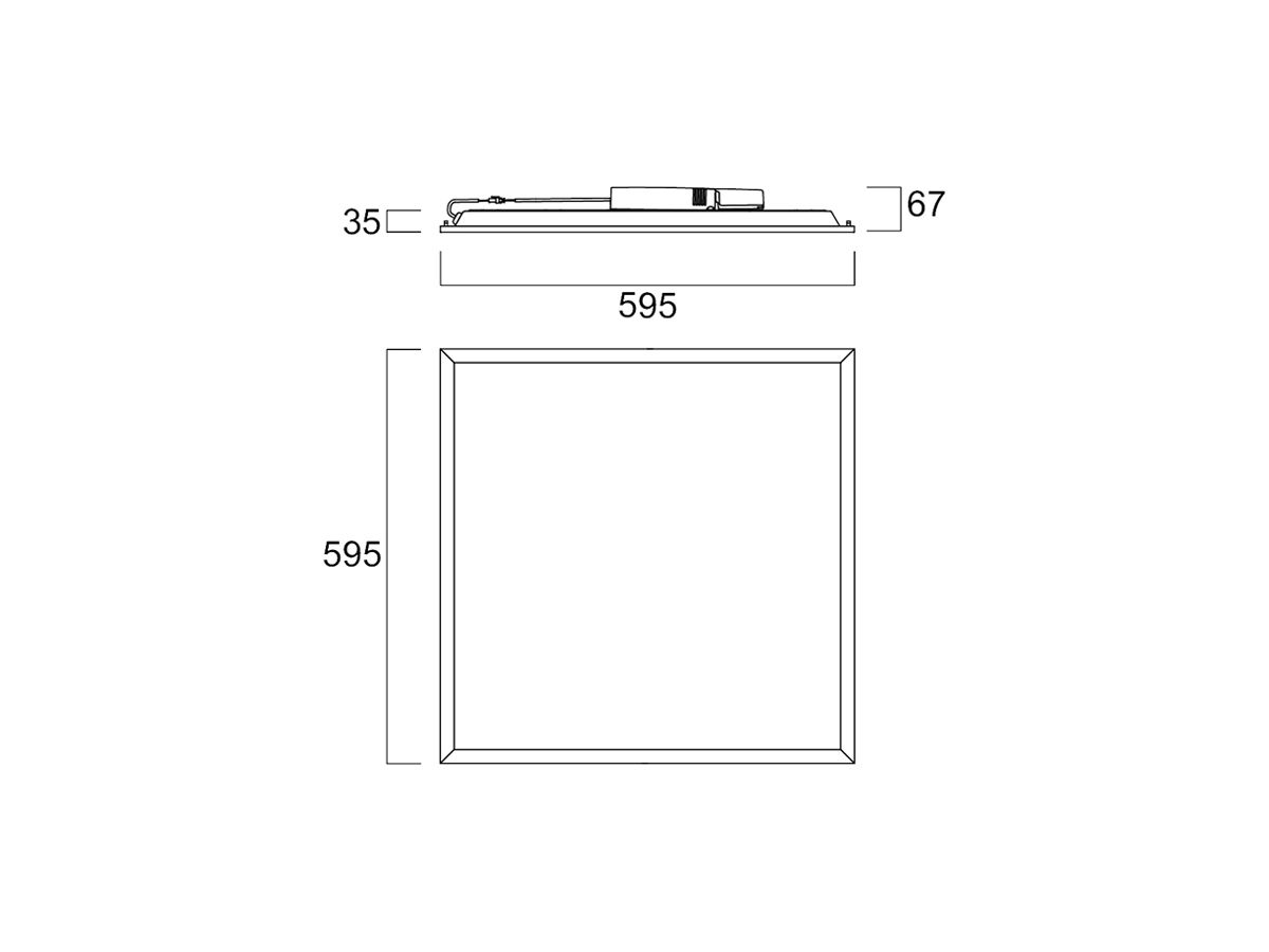 LED-Panelleuchte Sylvania Quantum 600×600 Multipower 35W 4500lm 940 IP54/IP20