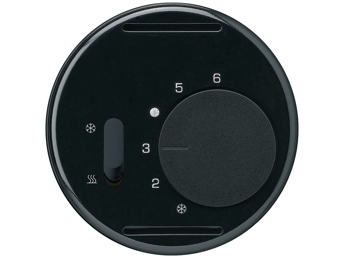 Thermostat Hager basico A, mit Schalter Heizen/Kühlen, schwarz