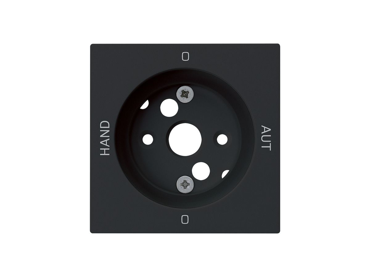 Frontplatte kallysto 0-Hand-0-Aut. 60×60mm für Drehschalter S2 schwarz