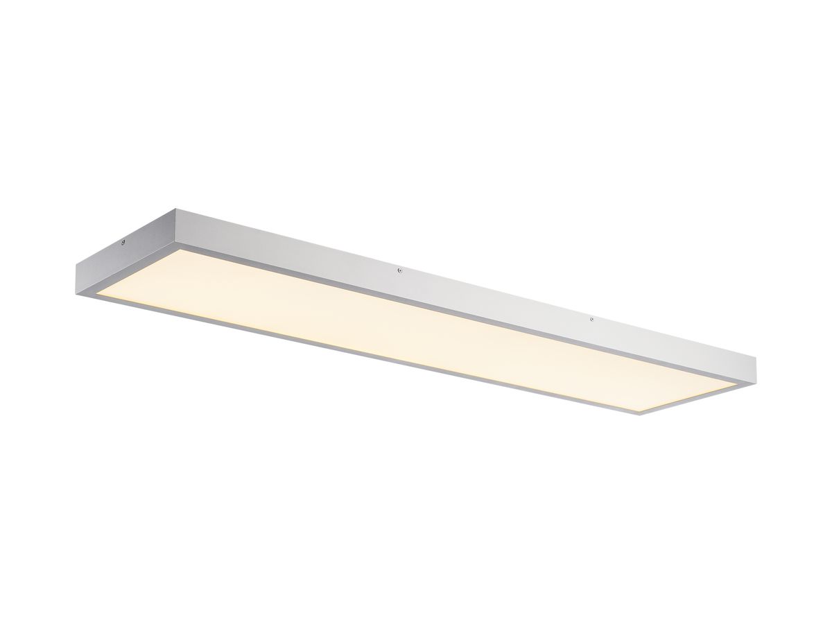 LED-Deckenleuchte SLV PANEL CL 45W 3100lm 3000K 90° UGR<19 1200×300mm silber