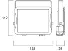 LED-Strahler Sylvania START Flood 26W 3000lm 830 IP65 110° 112×125mm sz