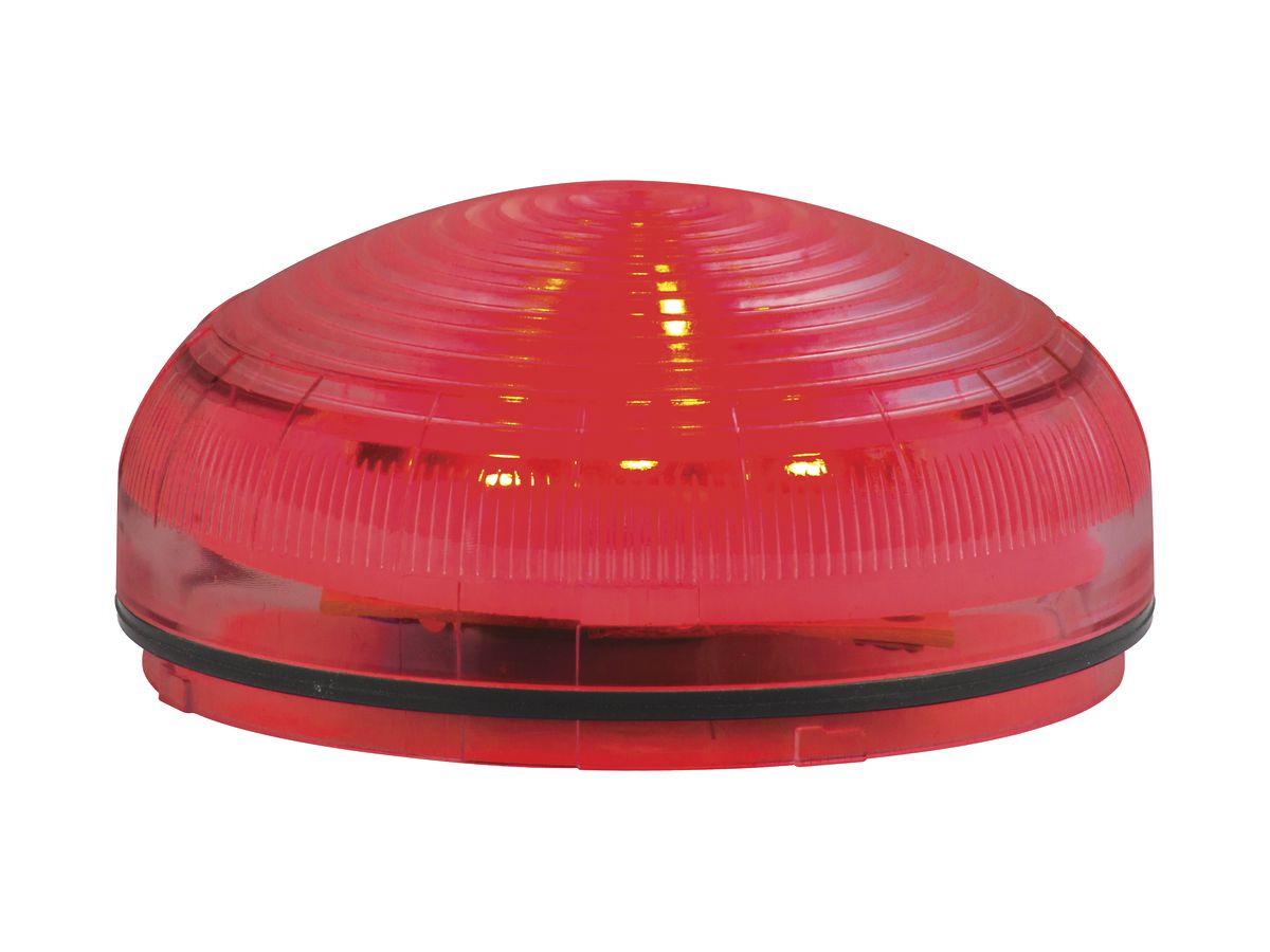 Sirene Hugentobler SIR-E LED S mit Licht, rot, ohne Sockel, IP65, Ø92×62mm