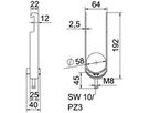 Schnellverleger BET 2056 W-Fuss Kunststoff 52…58mm 2×Kabel Stahl tfZn