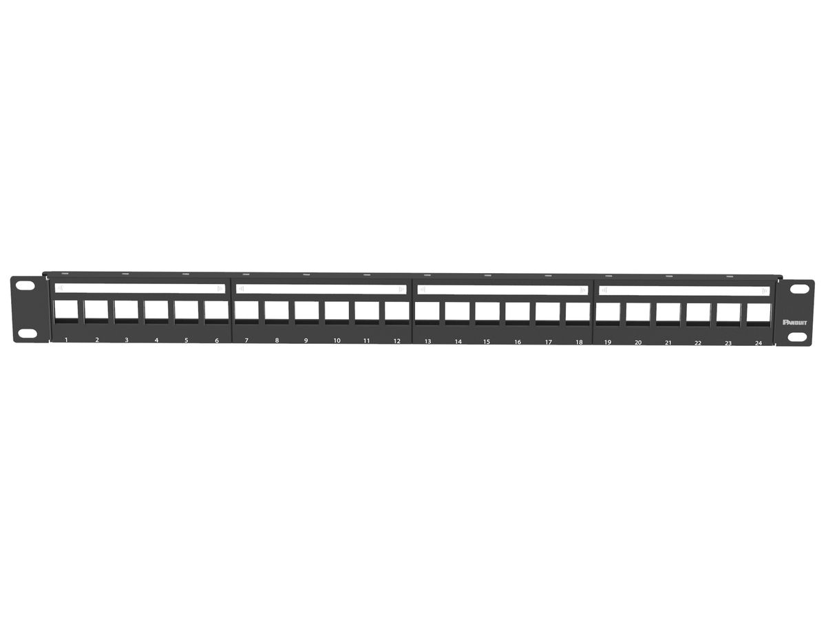 Patchpanel Panduit 24-Port Keystone 1HE, schwarz