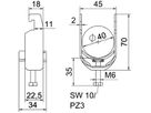 Schnellverleger BET 2056 U-Fuss Kunststoff 34…40mm 1×Kabel A2 1.4301