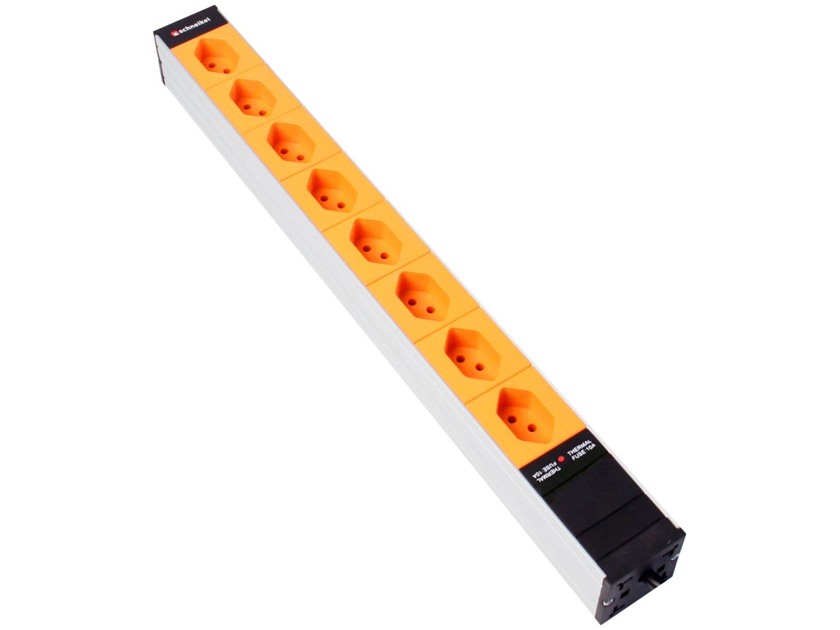 Steckdosenleiste 19" 1HE 8×T13 Td3×1.5mm² 3m Steck.C20 orange